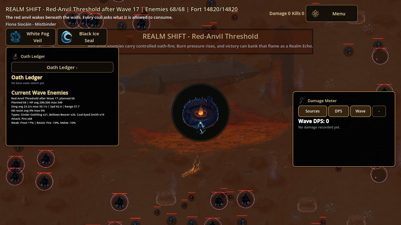 Fort of the Fifth Peace gameplay during a Red-Anvil Threshold Realm Shift